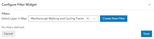 configure filter widget